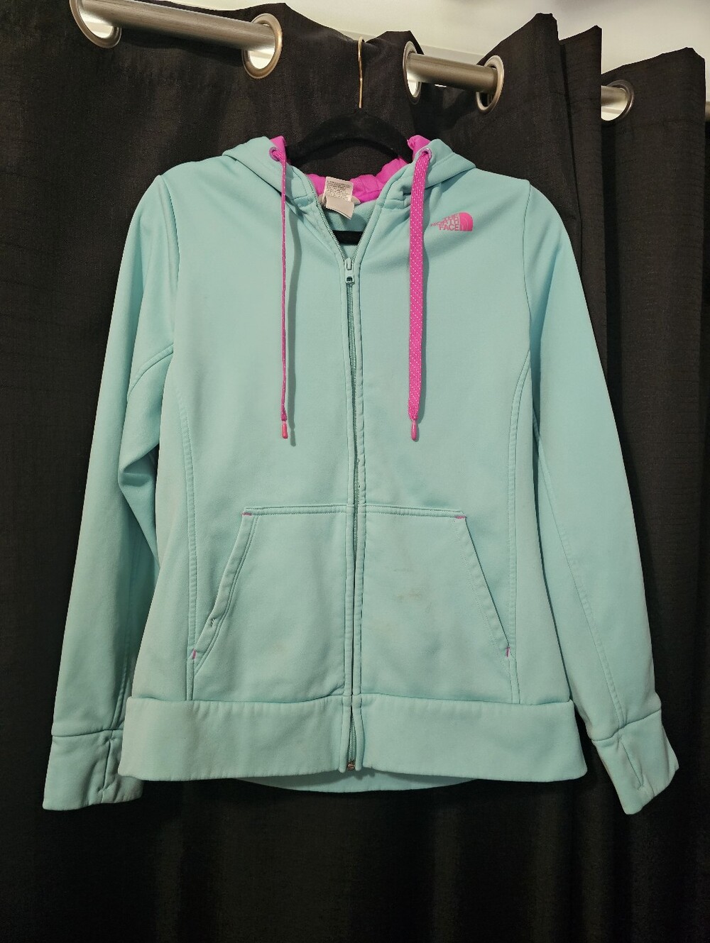 The North Face Women's Light Teal Zip Hoodie L